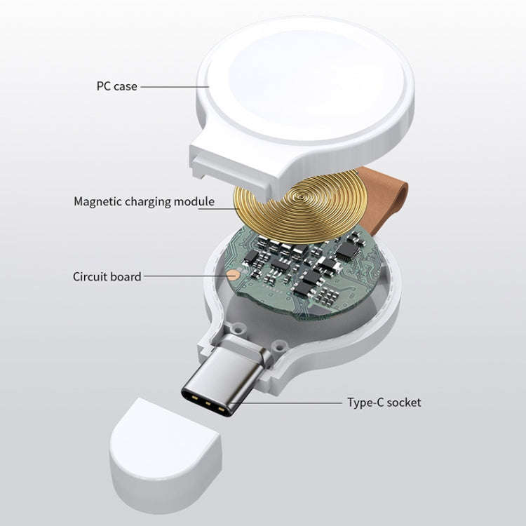 For Apple Watch Series X52 Portable Wireless Charger(White)