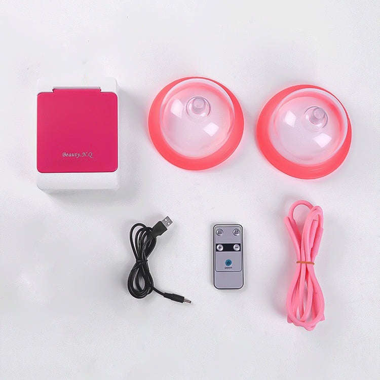 Portable USB Charging Chest Electric Massage Instrument, Style:Remote Control(C Cup)