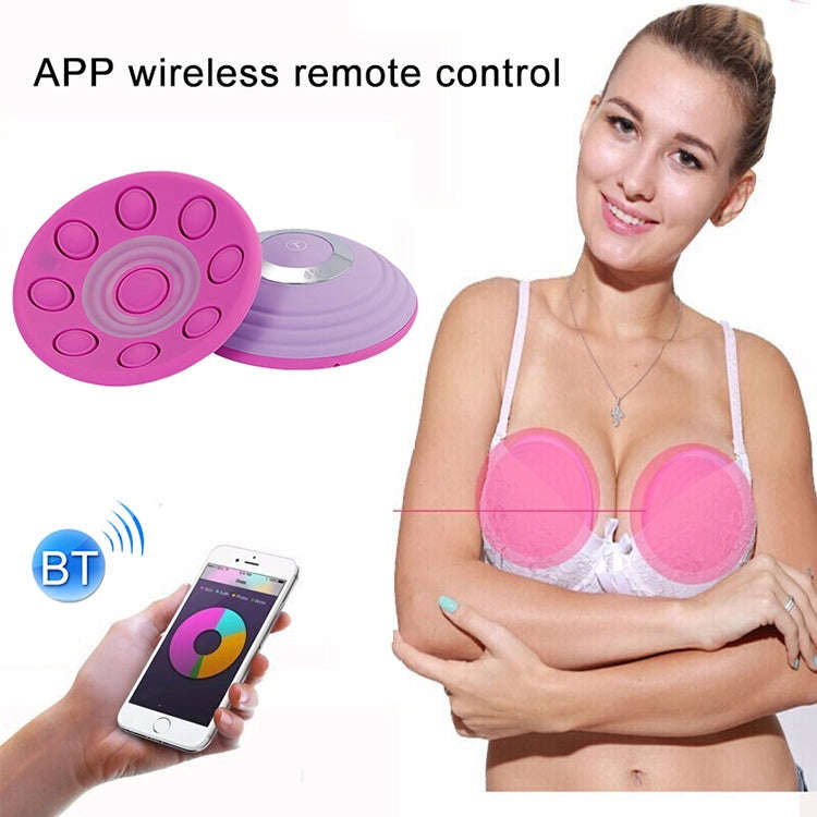 Bluetooth  Breast Massager with Anti-sagging And Remote Control, Style:APP Models(Purple)