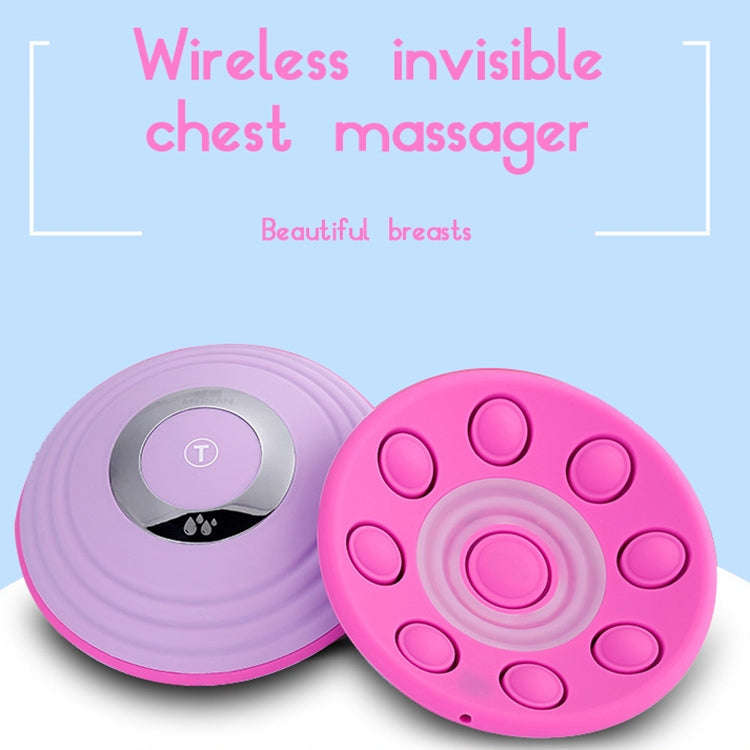 Bluetooth  Breast Massager with Anti-sagging And Remote Control, Style:APP Models(Purple)
