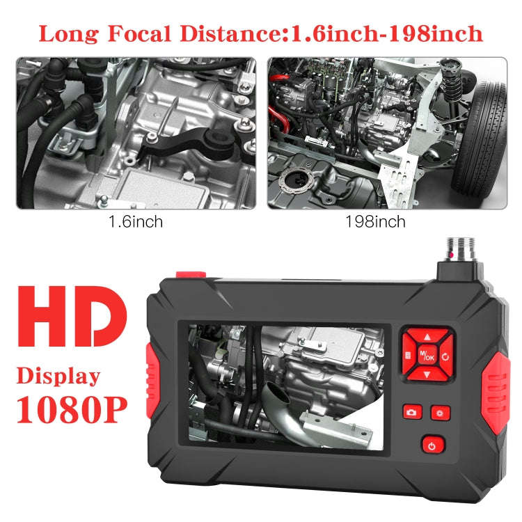 P30 8mm 1080P IP68 Waterproof 4.3 inch Screen Dual Camera Digital Endoscope, Length:1m Snake Tube...