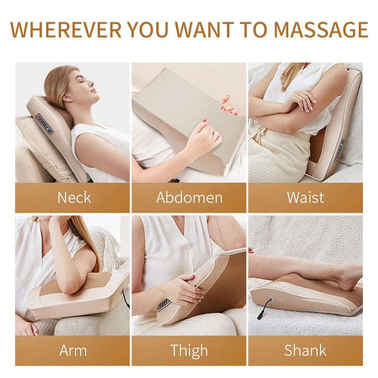 Multifunctional Mini Massage Pillow Neck and Shoulder Cervical Massager, Plug Type:AU Plug(Black)