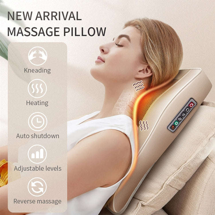 Multifunctional Mini Massage Pillow Neck and Shoulder Cervical Massager, Plug Type:AU Plug(Black)