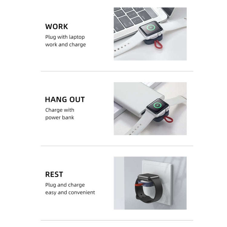 ROCK W26 Portable Magnetic Wireless Charger for Apple Watch Type-C Interface(White)