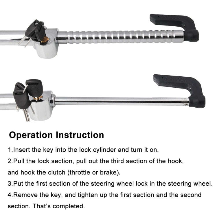Universal Modified Clutch Lock Extendable Steering Wheel & Clutch Brake Lock