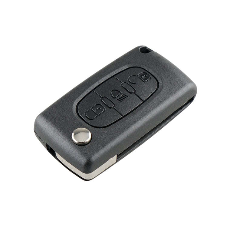 Car 3-button Folding Key Shell Remote Control Case with Slot without Holder for Peugeot / Citroen
