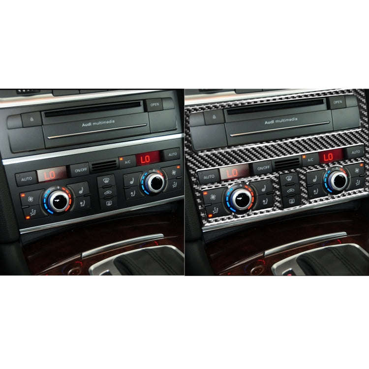 Car Carbon Fiber Air Conditioning Adjustment Panel Decorative Sticker for Audi Q7 2008-2015, Left...