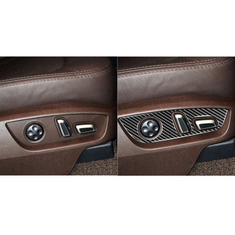 Car Carbon Fiber Seat Adjustment Panel Decorative Sticker for Audi Q7 2008-2015, Left and Right D...