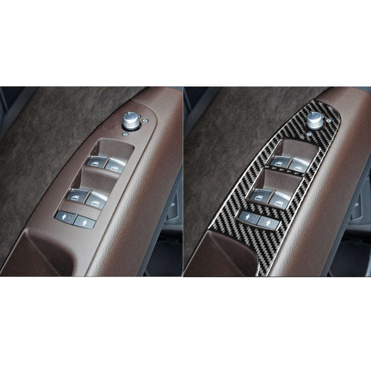 6 in 1 Car Carbon Fiber Window Glass Lifter Panel Decorative Sticker for Audi Q7 2008-2015, Left ...