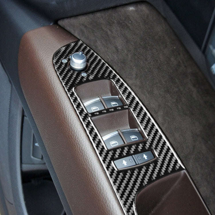6 in 1 Car Carbon Fiber Window Glass Lifter Panel Decorative Sticker for Audi Q7 2008-2015, Right...