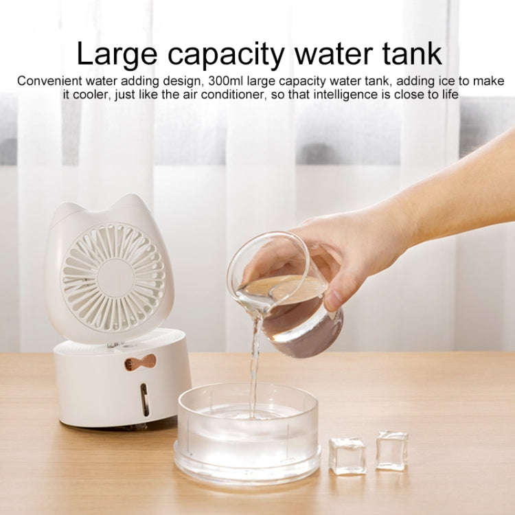 BD-MM1 Cat Shape Household Desktop Rechargeable Spray Humidifier Fan (Pink)