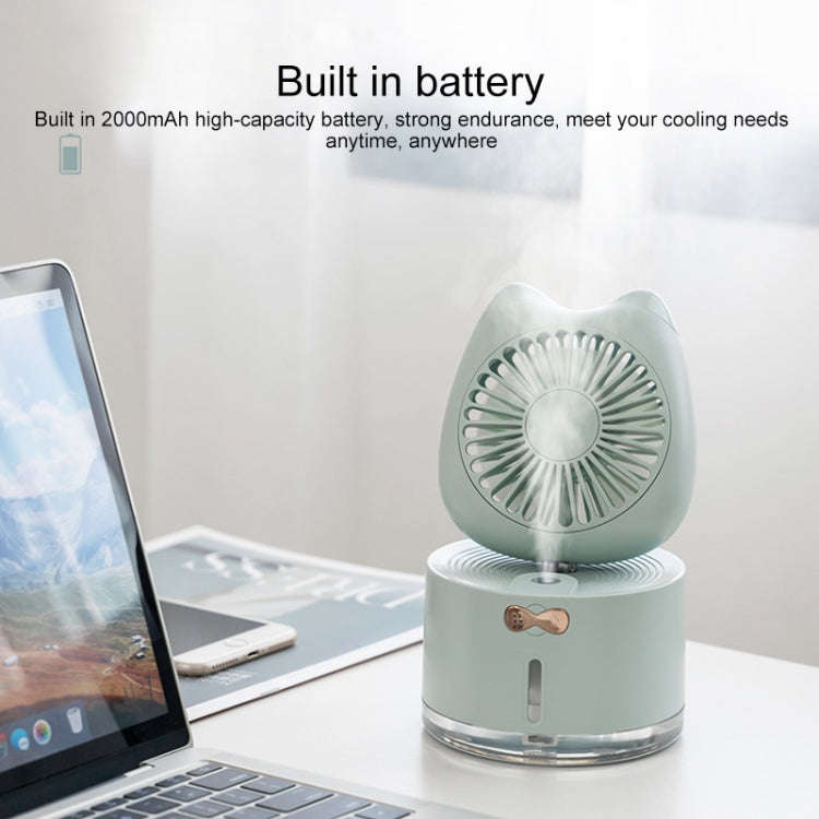 BD-MM1 Cat Shape Household Desktop Rechargeable Spray Humidifier Fan (Pink)