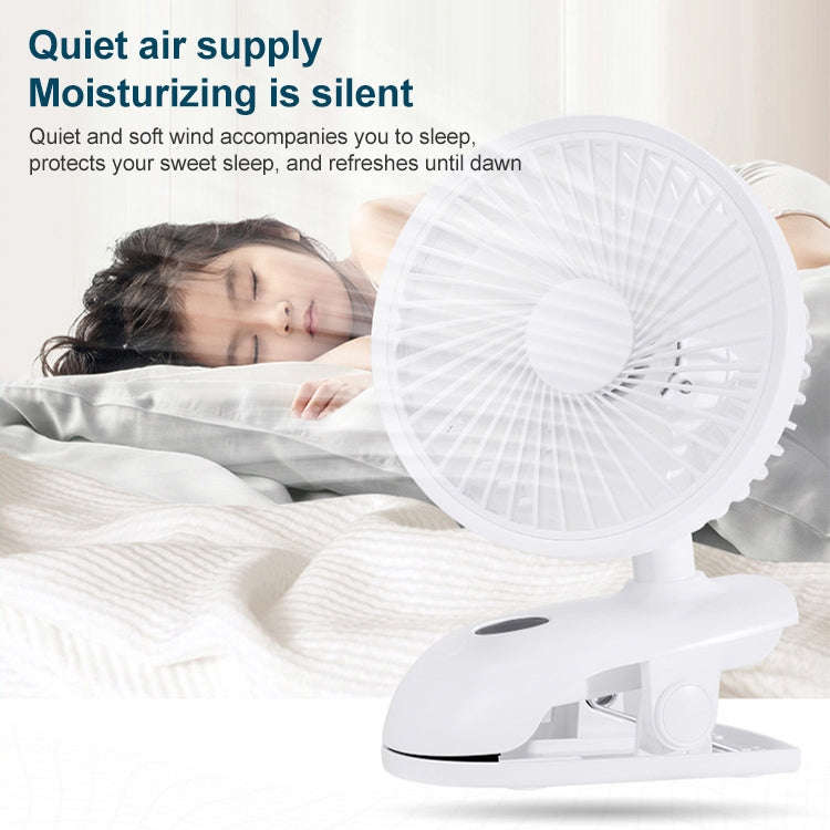 F601 Multifunctional Clip-on Electric Fan with LED Display (Blue)