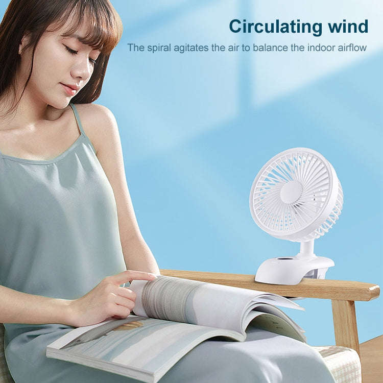 F601 Multifunctional Clip-on Electric Fan with LED Display (Blue)
