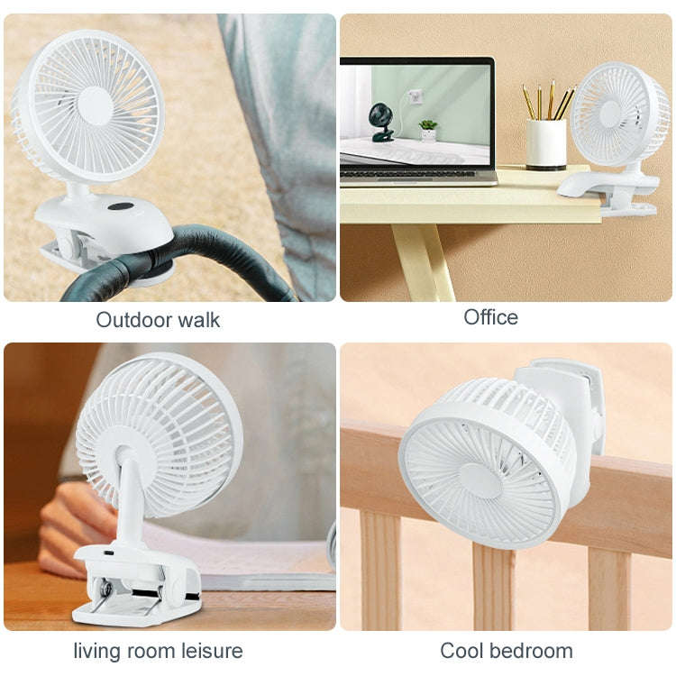 F601 Multifunctional Clip-on Electric Fan with LED Display (Blue)