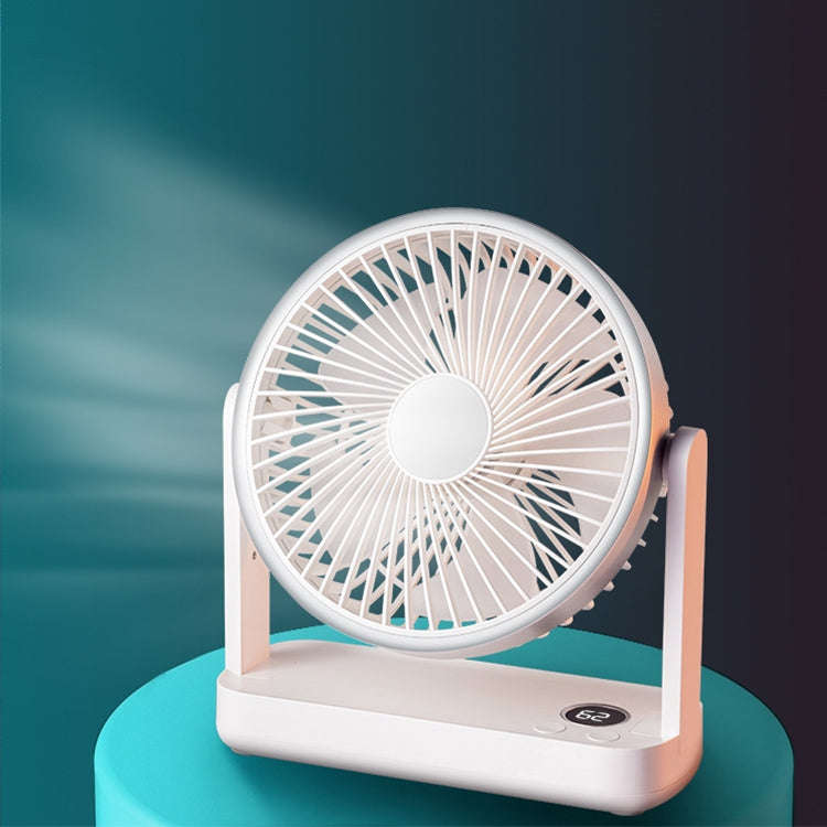 F701 Desktop Electric Fan with LED Display (White)