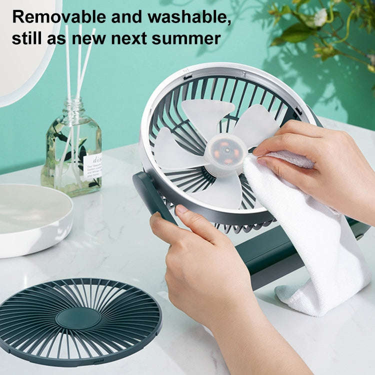 F701 Desktop Electric Fan with LED Display (Green)