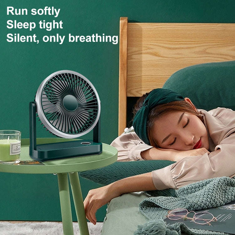F701 Desktop Electric Fan with LED Display (Green)