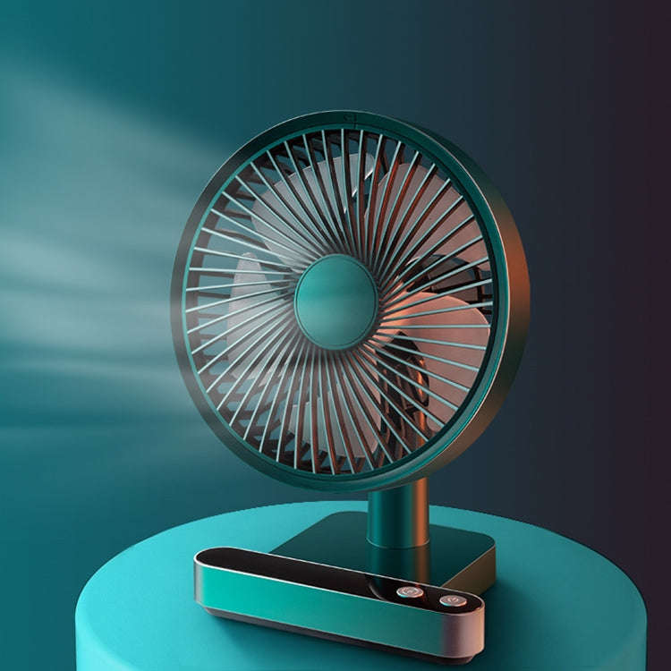 F702 Automatic Shaking Desktop Electric Fan with LED Display (Green)