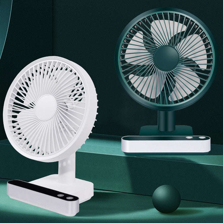 F702 Automatic Shaking Desktop Electric Fan with LED Display (Green)