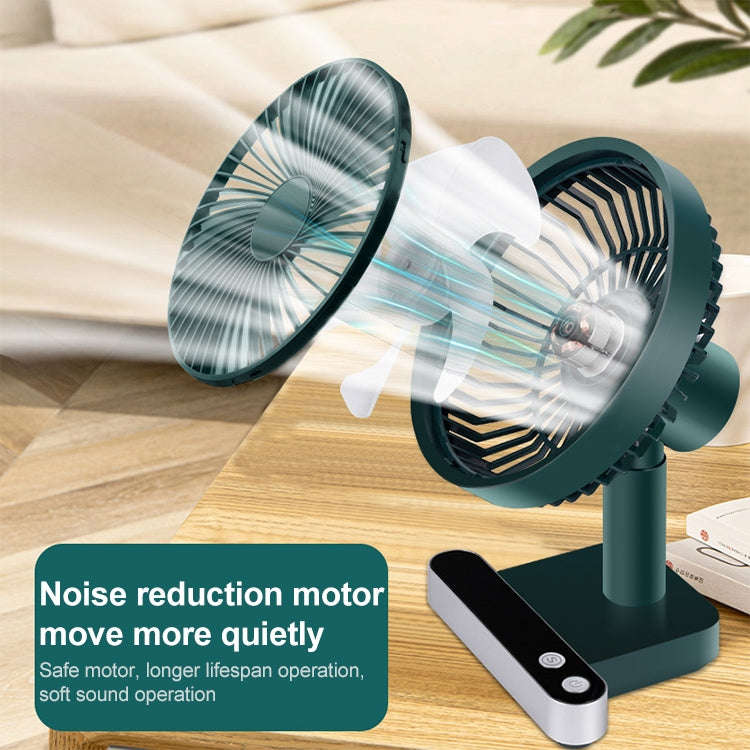 F702 Automatic Shaking Desktop Electric Fan with LED Display (Green)