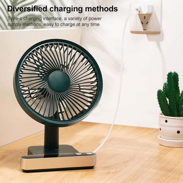 F702 Automatic Shaking Desktop Electric Fan with LED Display (Green)