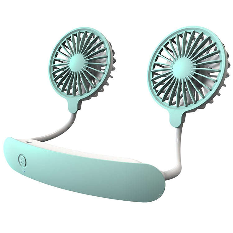 F6 Outdoor Mini Hanging Neck Fan USB Charging Lazy Small Fan (Green)