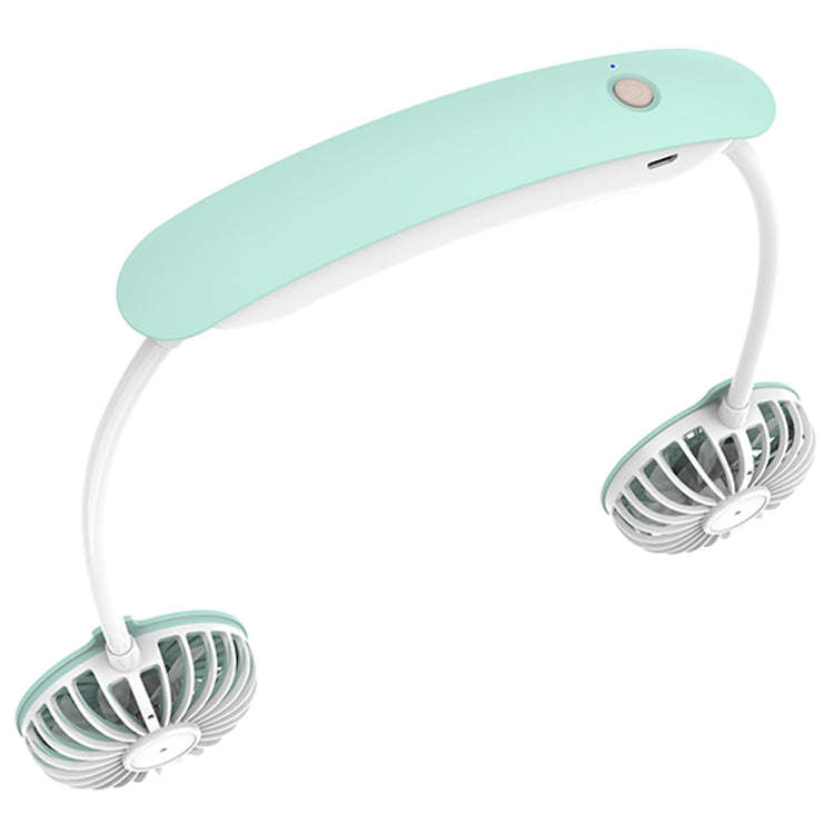 F6 Outdoor Mini Hanging Neck Fan USB Charging Lazy Small Fan (Green)