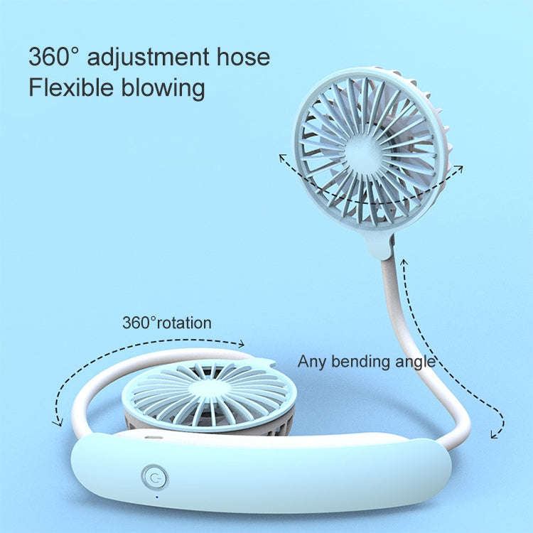 F6 Outdoor Mini Hanging Neck Fan USB Charging Lazy Small Fan (Pink)