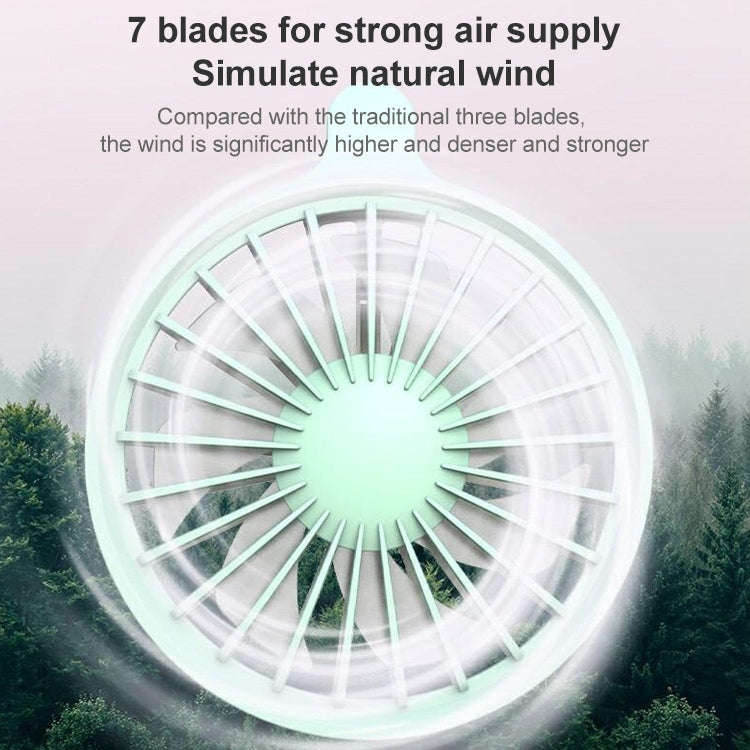 F6 Outdoor Mini Hanging Neck Fan USB Charging Lazy Small Fan (Green)