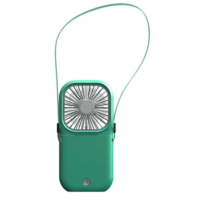 F20 Electroplating Handheld Fan Portable Desktop Folding Mute USB Hanging Neck Fan (Green)