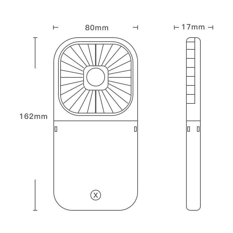 F20 Electroplating Handheld Fan Portable Desktop Folding Mute USB Hanging Neck Fan (Blue)