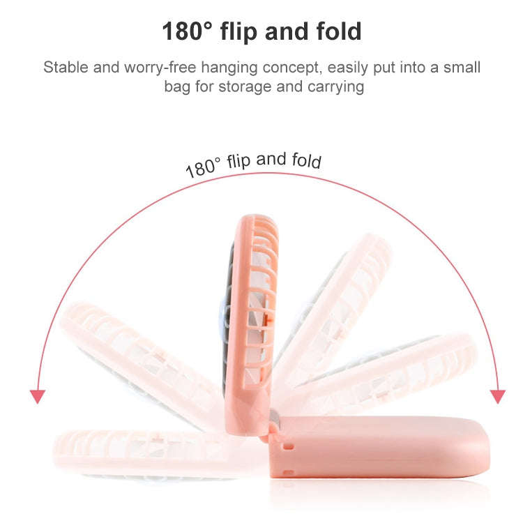 F20 Electroplating Handheld Fan Portable Desktop Folding Mute USB Hanging Neck Fan (Blue)