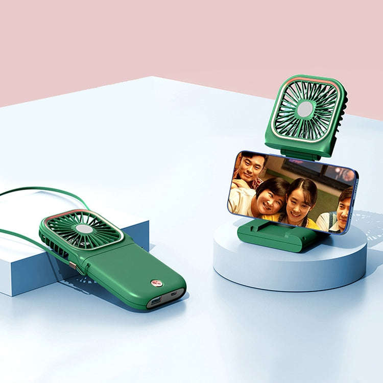 F30 Electroplating Handheld Fan Portable Desktop Folding Mute USB Hanging Neck Fan, Upgraded Vers...