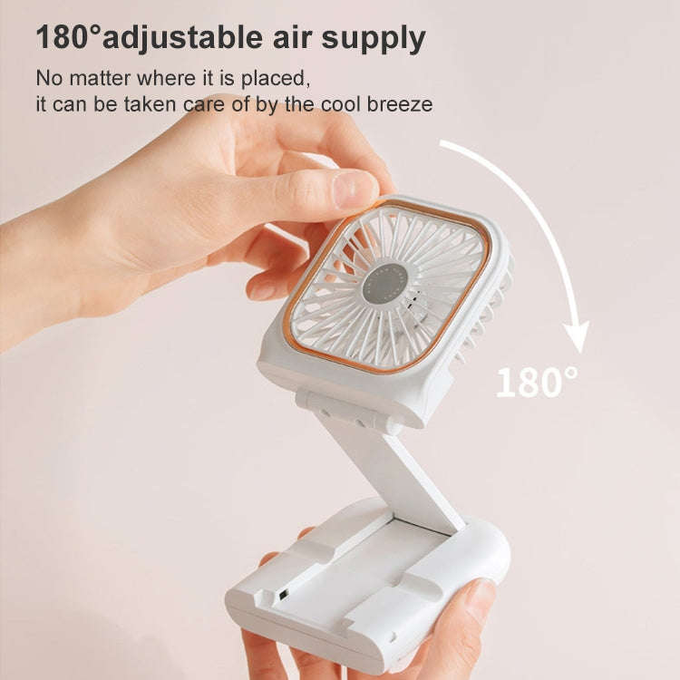 F30 Electroplating Handheld Fan Portable Desktop Folding Mute USB Hanging Neck Fan, Upgraded Vers...