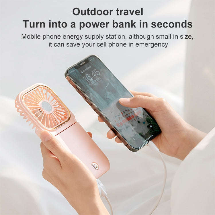 F30 Electroplating Handheld Fan Portable Desktop Folding Mute USB Hanging Neck Fan, Upgraded Vers...