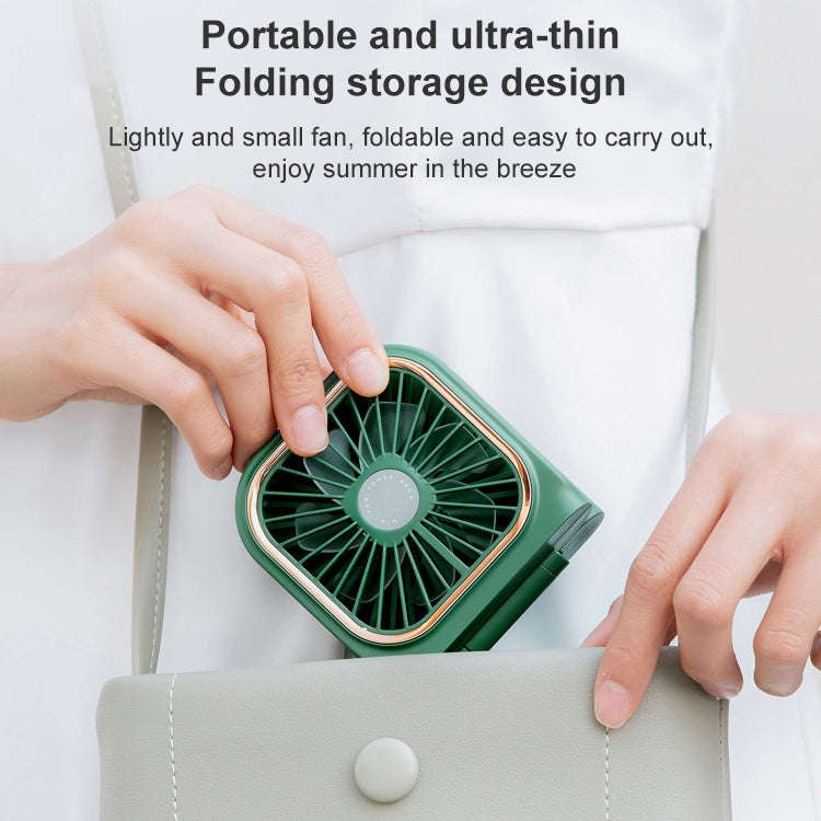 F30 Electroplating Handheld Fan Portable Desktop Folding Mute USB Hanging Neck Fan, Upgraded Vers...