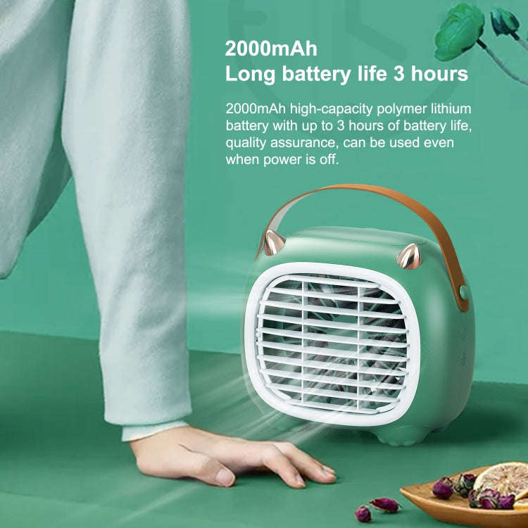WK WT-F19 Little Monster Water Cooling Fan Desktop Fan (Green)