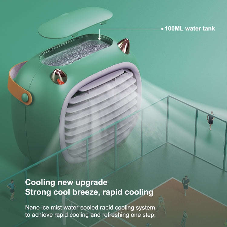 WK WT-F19 Little Monster Water Cooling Fan Desktop Fan (Green)