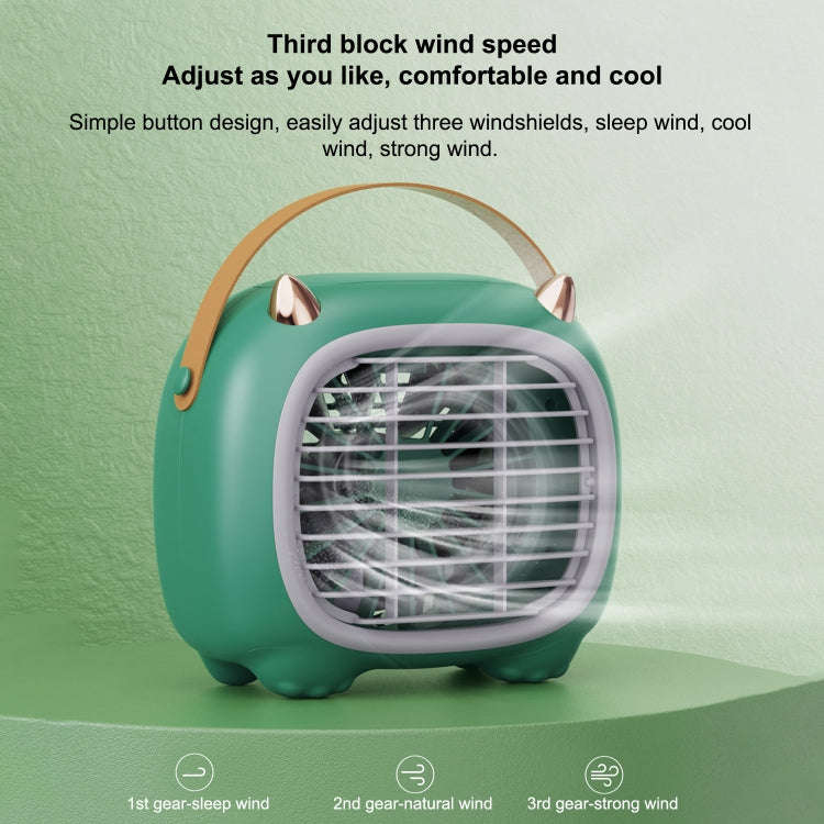 WK WT-F19 Little Monster Water Cooling Fan Desktop Fan (Green)