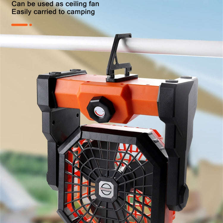 X3 Outdoor Portable Fan USB Charging Air Cooling Fan with LED Night Lamp (Orange)