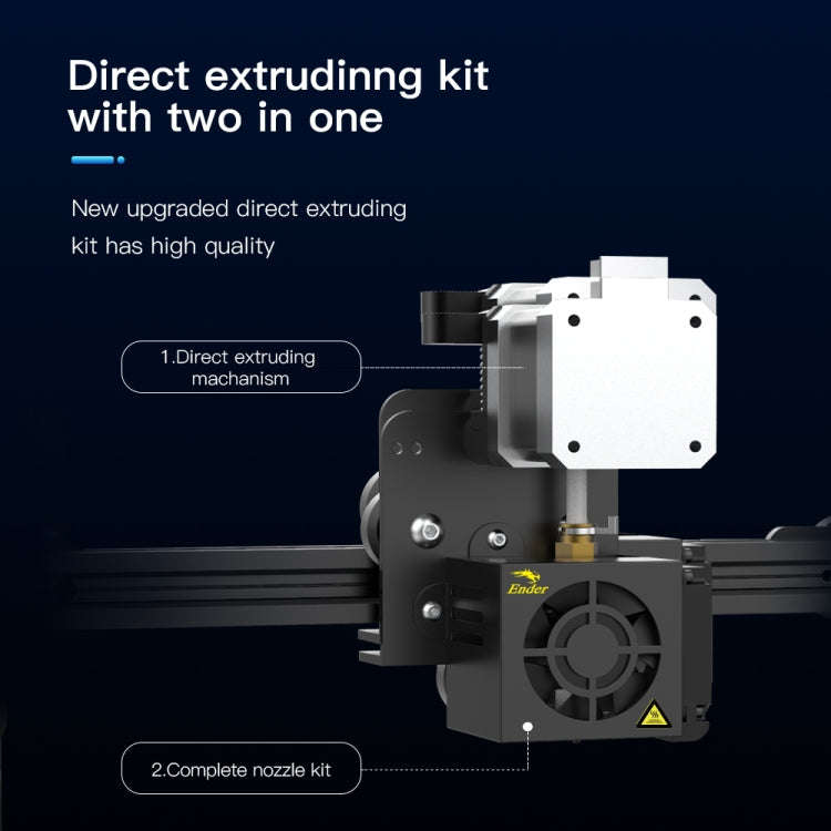 Creality Ender-3 Direct Extruding Mechanism Complete Extruder Nozzle Kit with Stepper Motor
