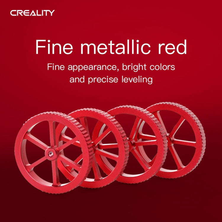 Creality Metal Red Hand Screwed Leveling Nut for Ender-3 / Ender-3 Pro / Ender-3 V2 / CR-10 Pro V...