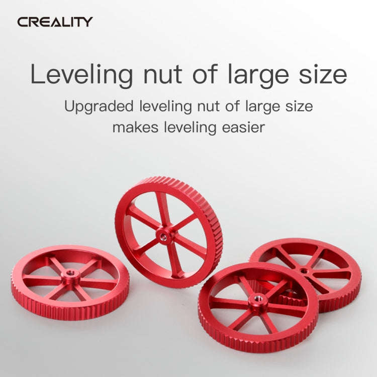 Creality Metal Red Hand Screwed Leveling Nut for Ender-3 / Ender-3 Pro / Ender-3 V2 / CR-10 Pro V...