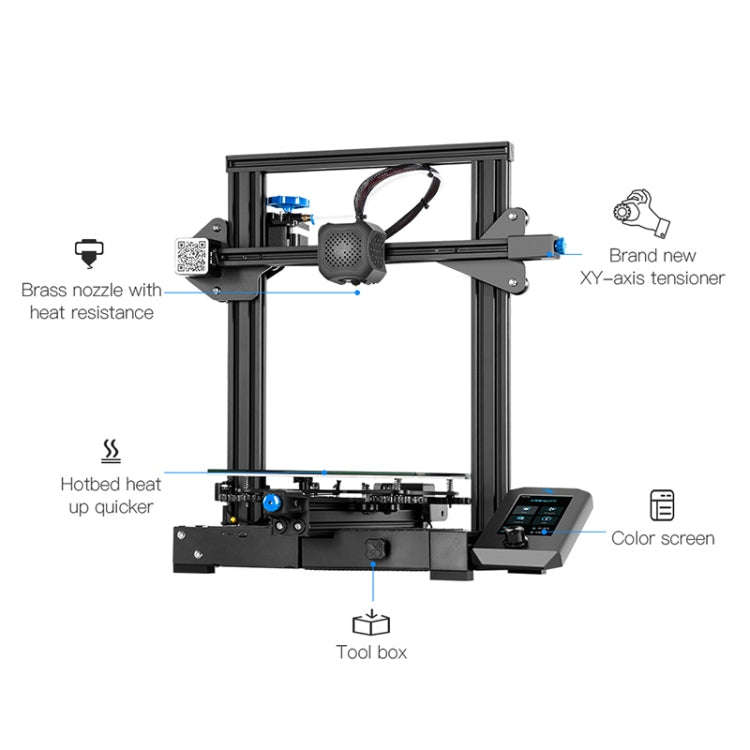 CREALITY Ender-3 V2 Craborundom Glass Platform Ultra-silent DIY 3D Printer, Print Size : 22 x 22 ...