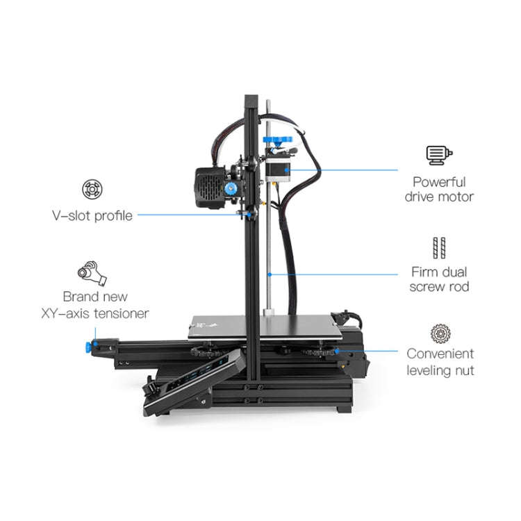 CREALITY Ender-3 V2 Craborundom Glass Platform Ultra-silent DIY 3D Printer, Print Size : 22 x 22 ...
