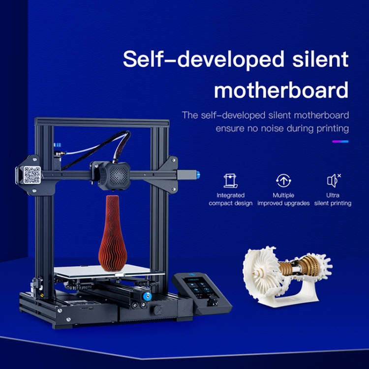 CREALITY Ender-3 V2 Craborundom Glass Platform Ultra-silent DIY 3D Printer, Print Size : 22 x 22 ...