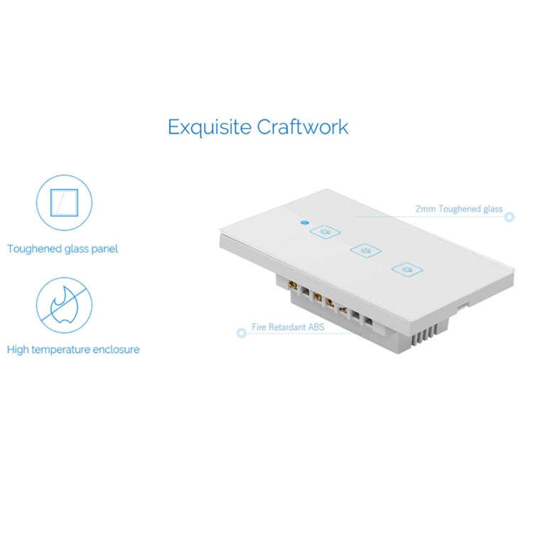 WS-US-01 EWeLink APP & Touch Control 2A 1 Gang Tempered Glass Panel Smart Wall Switch, AC 90V-250...