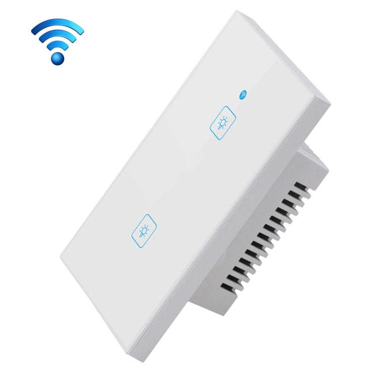 WS-US-02 EWeLink APP & Touch Control 2A 2 Gangs Tempered Glass Panel Smart Wall Switch, AC 90V-25...