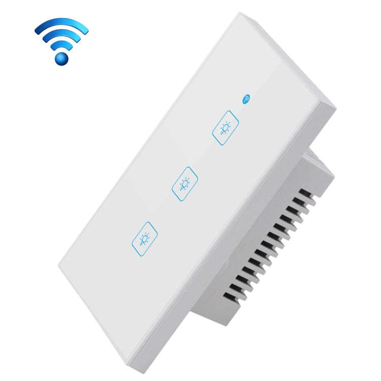 WS-US-03 EWeLink APP & Touch Control 2A 3 Gangs Tempered Glass Panel Smart Wall Switch, AC 90V-25...